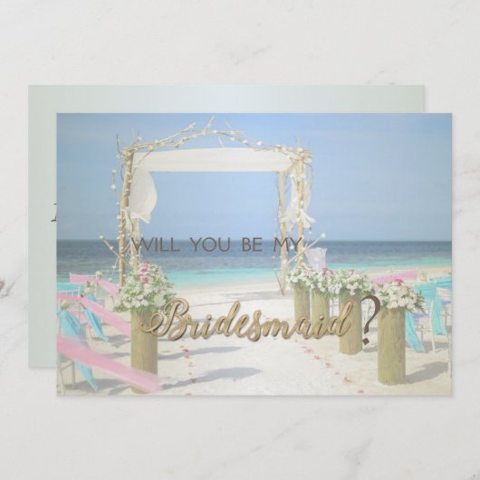 Beach Arbor Floral Wedding Bridesmaid Card Einladung (Vorne/Hinten)
