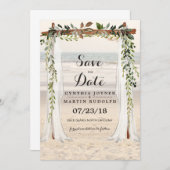 Beach Arbor Hochzeit Speichern Sie das Datum der E Einladung (Vorne/Hinten)