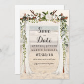 Beach Arbor Hochzeit Speichern Sie das Datum der E Einladung (Vorne/Hinten)