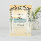Beach Arbor Hochzeit Speichern Sie das Datum der E Einladung (Stehend Vorderseite)