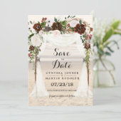 Beach Arbor Hochzeit Speichern Sie das Datum der E Einladung (Stehend Vorderseite)