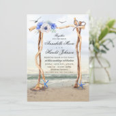 Beach Arbor Hochzeitseinladungen Einladung (Stehend Vorderseite)