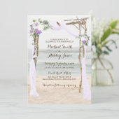 Beach Arbor Lavender Wedding Einladungen (Stehend Vorderseite)