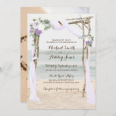 Beach Arbor Lavender Wedding Einladungen (Vorne/Hinten)