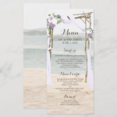 Beach Arbor Lavender Wedding Menu Card Menükarte (Vorne/Hinten)