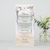 Beach Arbor Lavender Wedding Menu Card Menükarte (Stehend Vorderseite)
