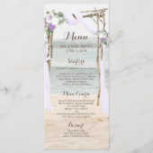 Beach Arbor Lavender Wedding Menu Card Menükarte (Vorderseite)
