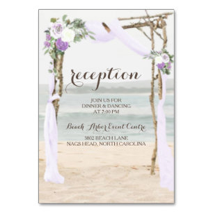Beach Arbor Lavender Wedding Reception Card Tischnummer