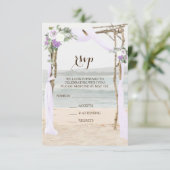Beach Arbor Lavender Wedding RSVP Card Einladung (Stehend Vorderseite)