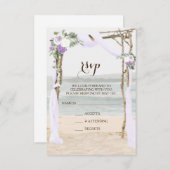 Beach Arbor Lavender Wedding RSVP Card Einladung (Vorne/Hinten)