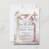 Beach Arbor String Lights Save the Date (Vorderseite)