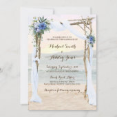 Beach Arbor Sunset Blue Orchid Einladung zur Hochz (Vorderseite)