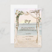 Beach Arbor Sunset Wedding RSVP Card (Vorne/Hinten)