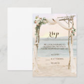 Beach Arbor Sunset Wedding RSVP Card Karte (Vorne/Hinten)