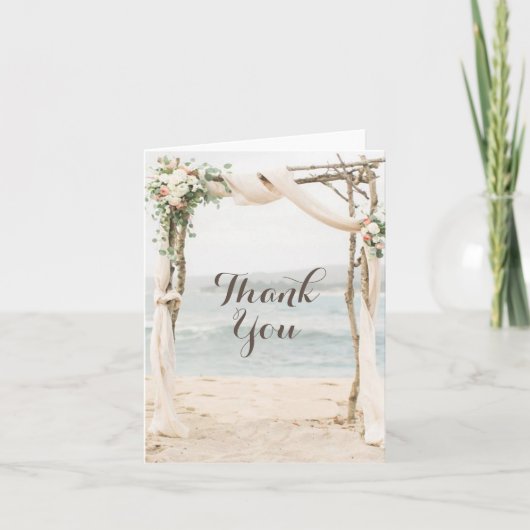 Beach Arbor Wedding Dankeschön Card Dankeskarte (Vorderseite)