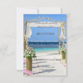 Beach Arbor Wedding Floral Empfang Einladung (Vorderseite)