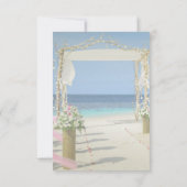 Beach Arbor Wedding Floral Empfang Einladung (Rückseite)