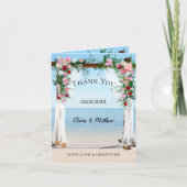 Beach Arbor Wedding Foto Vielen Dank Note Card Dankeskarte (Vorderseite)