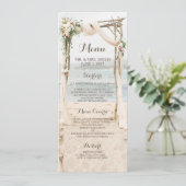 Beach Arbor Wedding Menu Card Menükarte (Stehend Vorderseite)