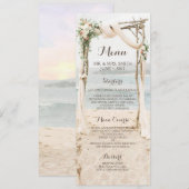 Beach Arbor Wedding Menu Card Menükarte (Vorne/Hinten)