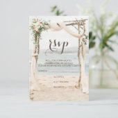 Beach Arbor Wedding RSVP Karte (Stehend Vorderseite)
