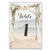 Beach Arbor Wedding Tischnummer Card (Rückseite)