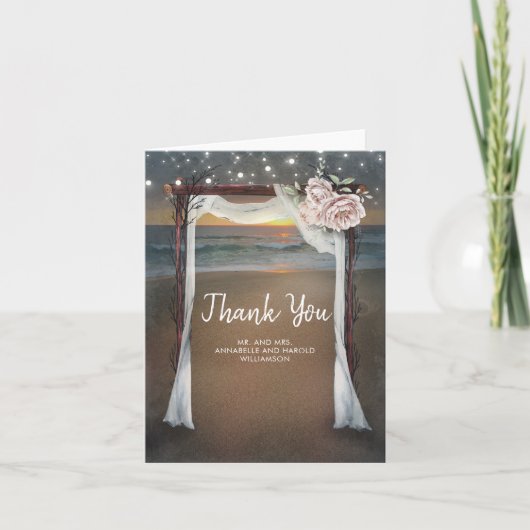 Beach Arbor Wedding Vielen Dank Dankeskarte (Vorderseite)