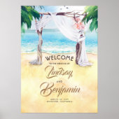 Beach Arbor Wedding Welcome Sign Poster (Vorne)
