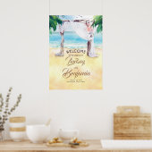 Beach Arbor Wedding Welcome Sign Poster (Küche)