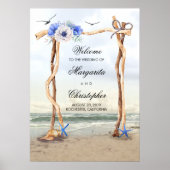 Beach Arbor Wedding Welcome Sign Poster (Vorne)