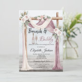 Beach Arbour Brunch & Bubbly Brautparty Einladung (Stehend Vorderseite)