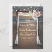 Beach Arch | Sea Sunset | Hochzeiten von String Li Einladung (Vorderseite)