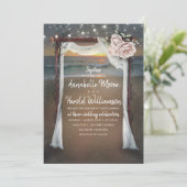 Beach Arch | Sea Sunset | Hochzeiten von String Li Einladung (Stehend Vorderseite)