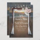 Beach Arch | Sea Sunset | Hochzeiten von String Li Einladung (Vorne/Hinten)