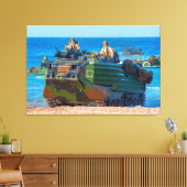 BEACH ARMOR - Angriff Amphibienfahrzeug 32x48 Leinwanddruck (Insitu (Wohnzimmer))