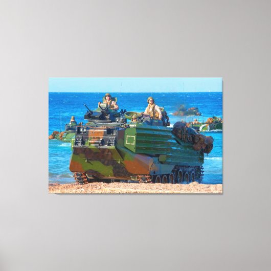 BEACH ARMOR - Angriff Amphibienfahrzeug 32x48 Leinwanddruck (Vorderseite)