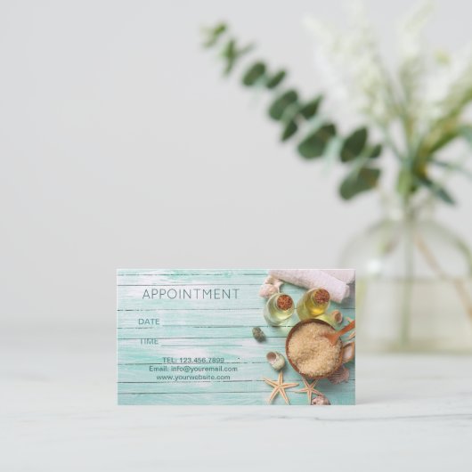 Beach Aromatherapie Massage WELLNESS-CENTER Ernenn Terminkarte (Stehend Vorderseite)