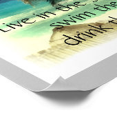 Beach Art Emerson Zitat live in der Sonne Poster (Ecke)