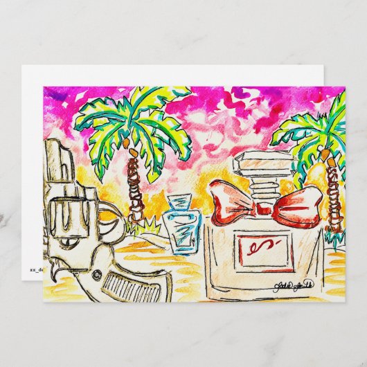 Beach Art Feiertagskarte (Vorne/Hinten)