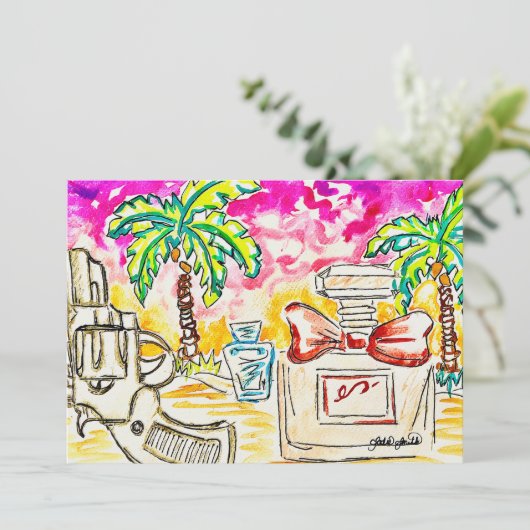 Beach Art Feiertagskarte (Stehend Vorderseite)