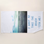 Beach Art Foto Vorlage Typografie Funny Niedlich Strandtuch (Vorderseite)