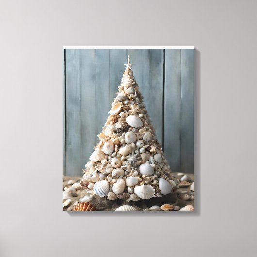 Beach Art Seashells Weihnachtsbaumdekor an der Küs Leinwanddruck (Vorderseite)