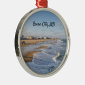 Beach at Ocean City, Maryland Ornament Aus Metall (Rechts)