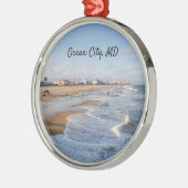Beach at Ocean City, Maryland Ornament Aus Metall (Links)