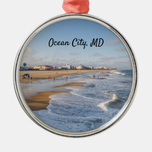 Beach at Ocean City, Maryland Ornament Aus Metall