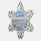 Beach at Ocean City, Maryland Schneeflocken Zinn-Ornament (Rechts)