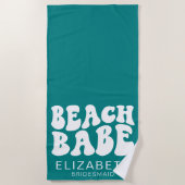 Beach Babe Aquamariner Cooler Junggeselinnen-Absch Strandtuch (Vorderseite)