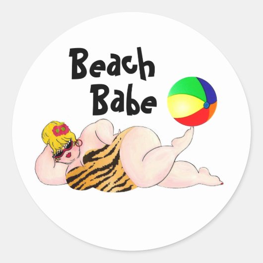 Beach-Babe-Aufkleber Runder Aufkleber (Vorderseite)