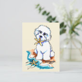 Beach Babe Bichon Frise Postkarte (Stehend Vorderseite)