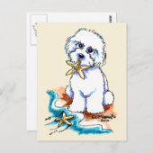 Beach Babe Bichon Frise Postkarte (Vorne/Hinten)